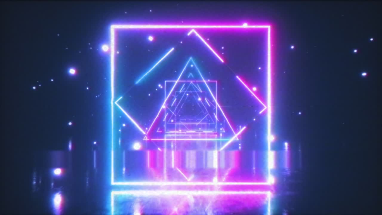 túnel de triángulo de neón