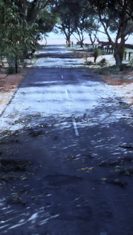 a long, straight, empty country road