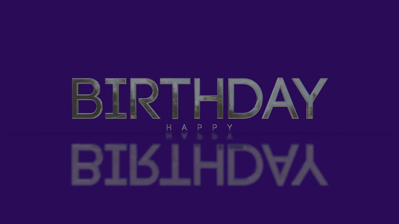 cartas flotantes entregan feliz cumpleaños en fondo púrpura