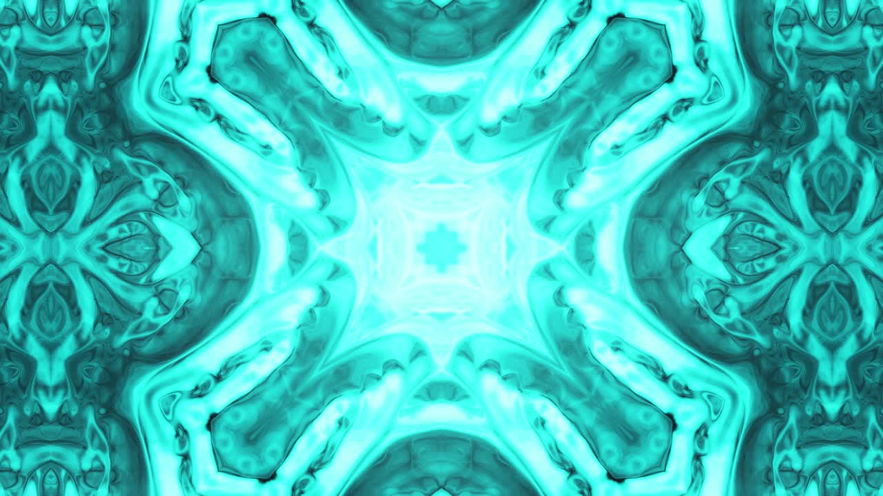 animación de bucle sin costuras abstracta de un efecto caleidoscopio azul