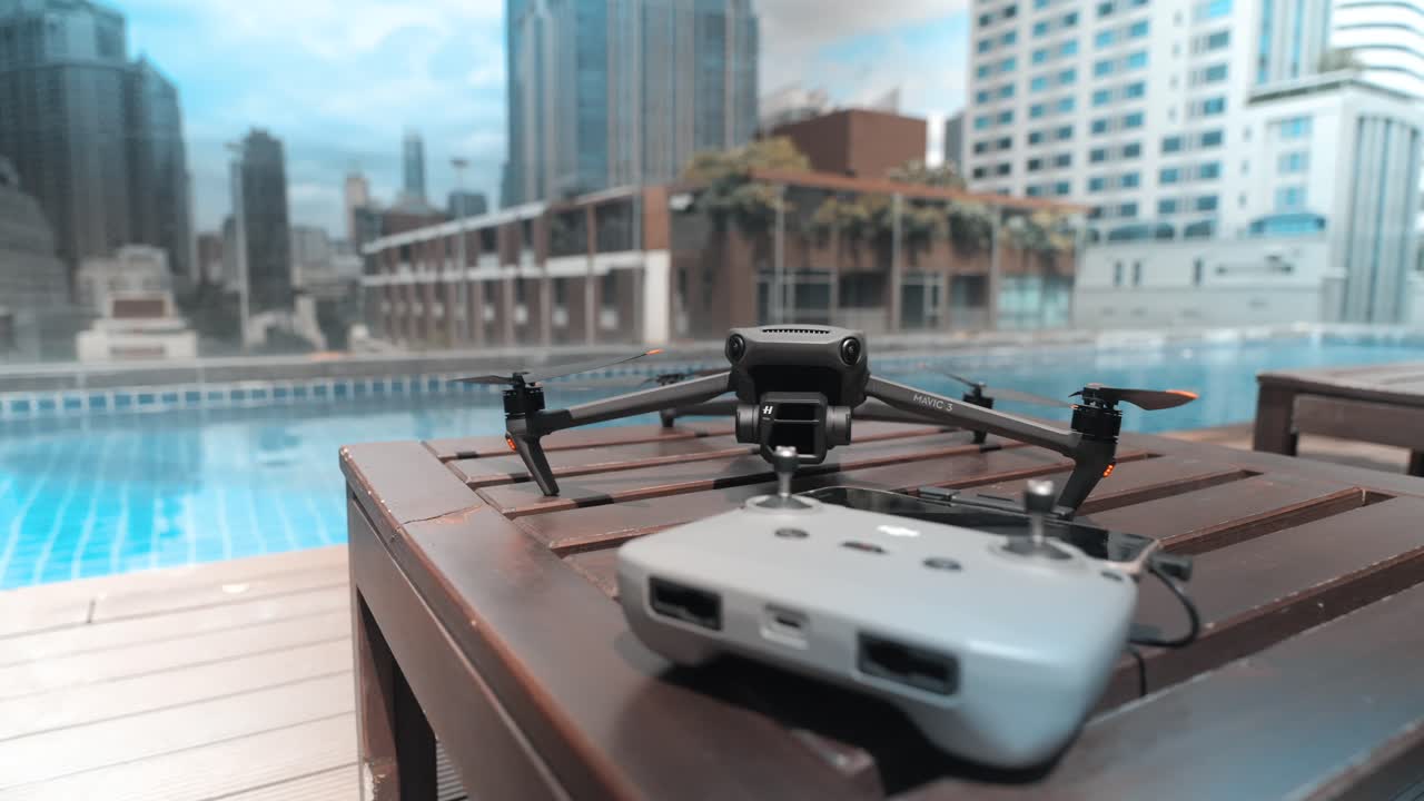 drone in a rooftop, Bangkok, Thailand