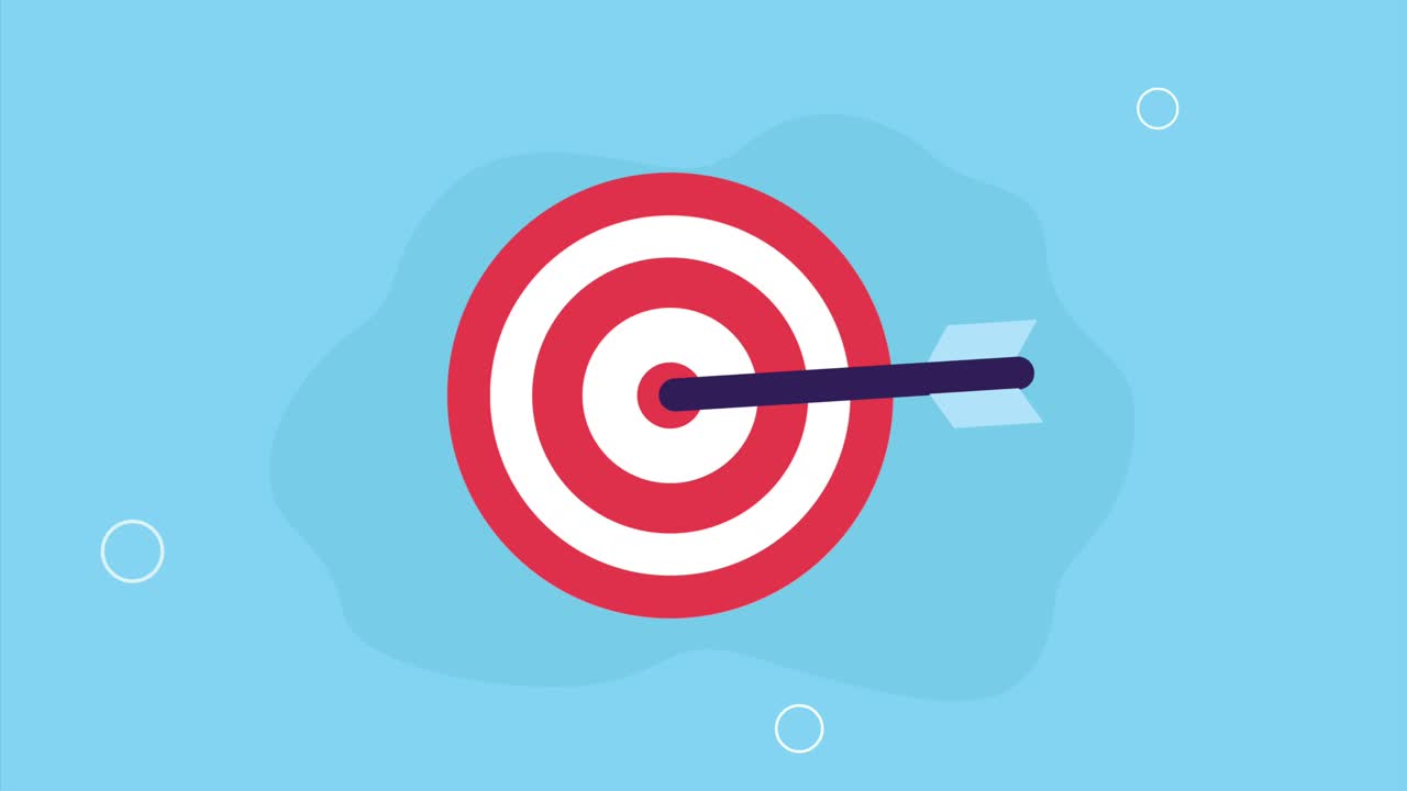 éxito objetivo con flechas animación