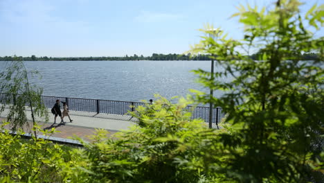 riverfront walkway on a sunny day