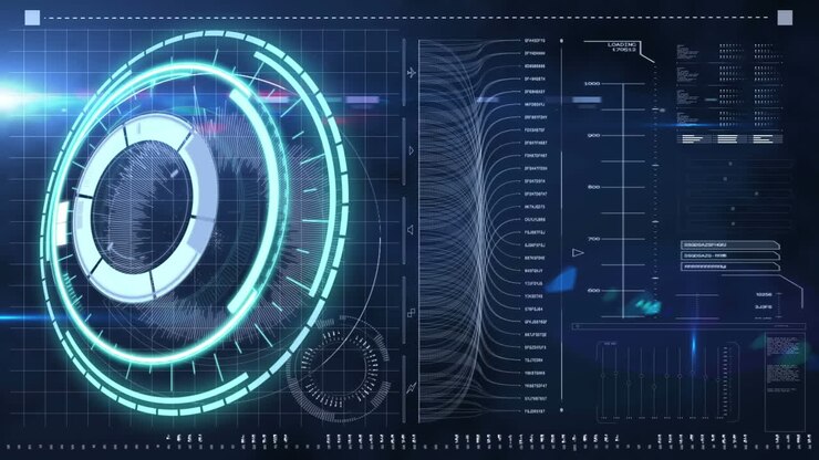 Animation of scope scanning and data processing on digital screen