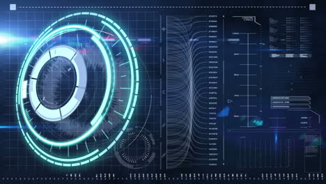 animation of scope scanning and data processing on digital screen
