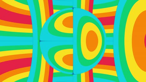 mosaico de arco iris distorsionado con rayas. animación de bucle sin costuras con líneas de arco iris