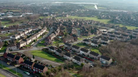 Aerial-drone-footage-of-a-public-housing-estate-green-living-space