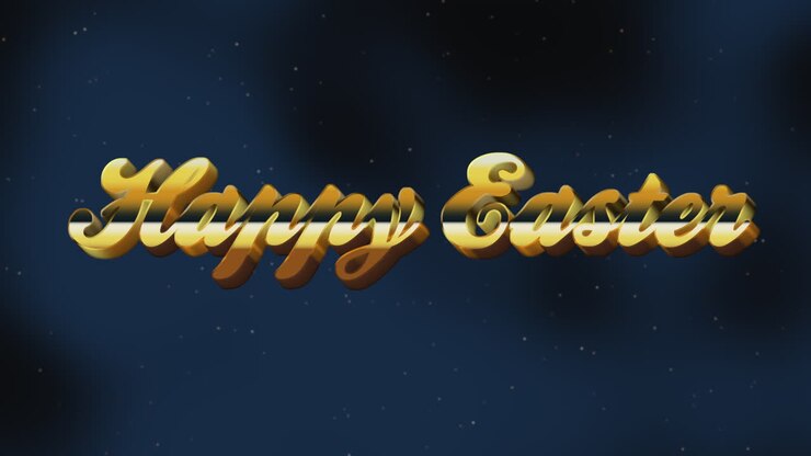Messaggio di auguri pasquali dorato e festivo con stelle stilizzate, per celebrare la festività.