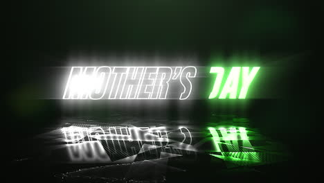 mother day with disco neon text on street of night city