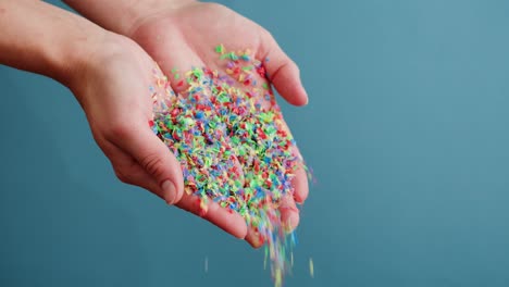 recycled plastic in hands