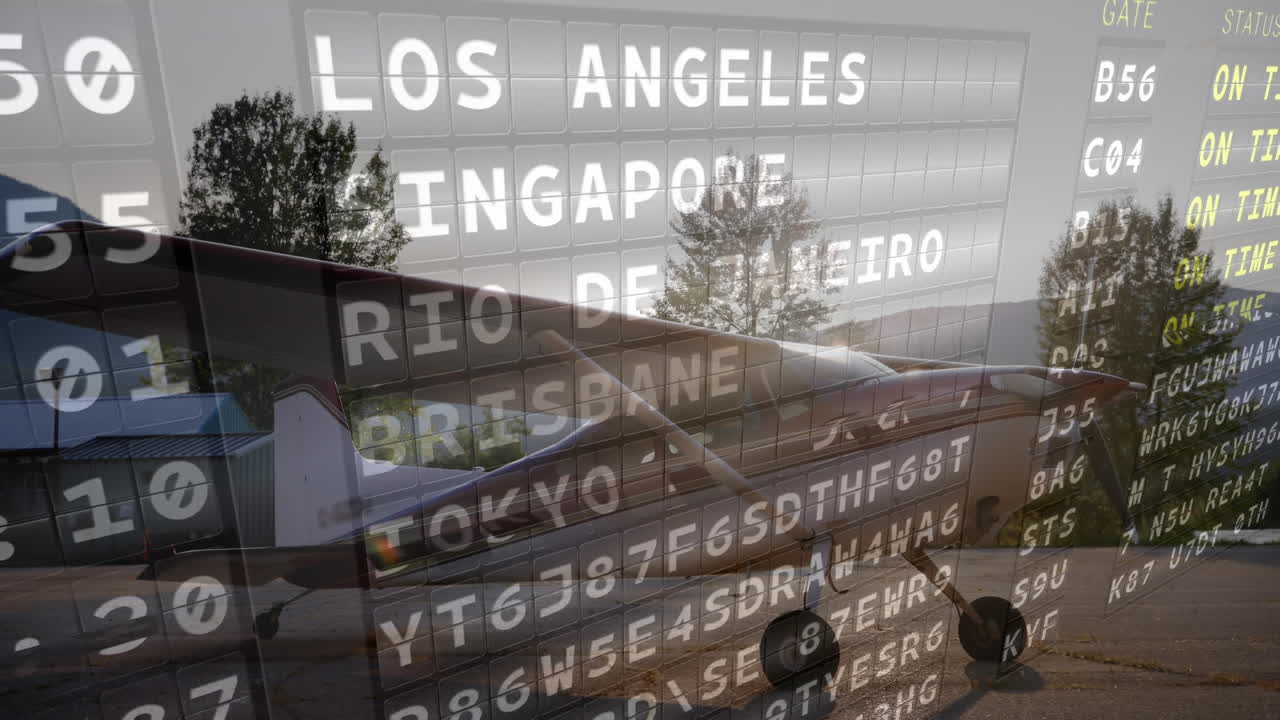 lista de salida y un avión