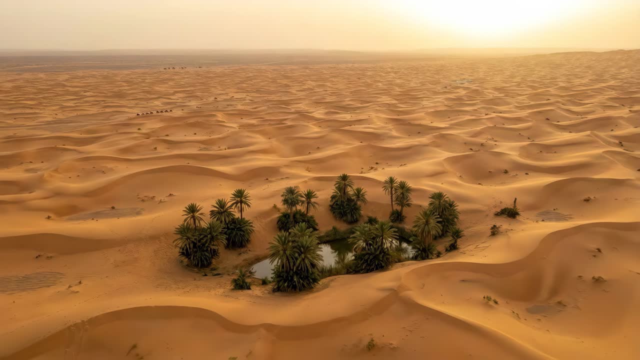 Un'oasi nel deserto del Sahara