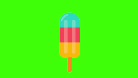 el icono de un helado colorido aparece en la pantalla verde