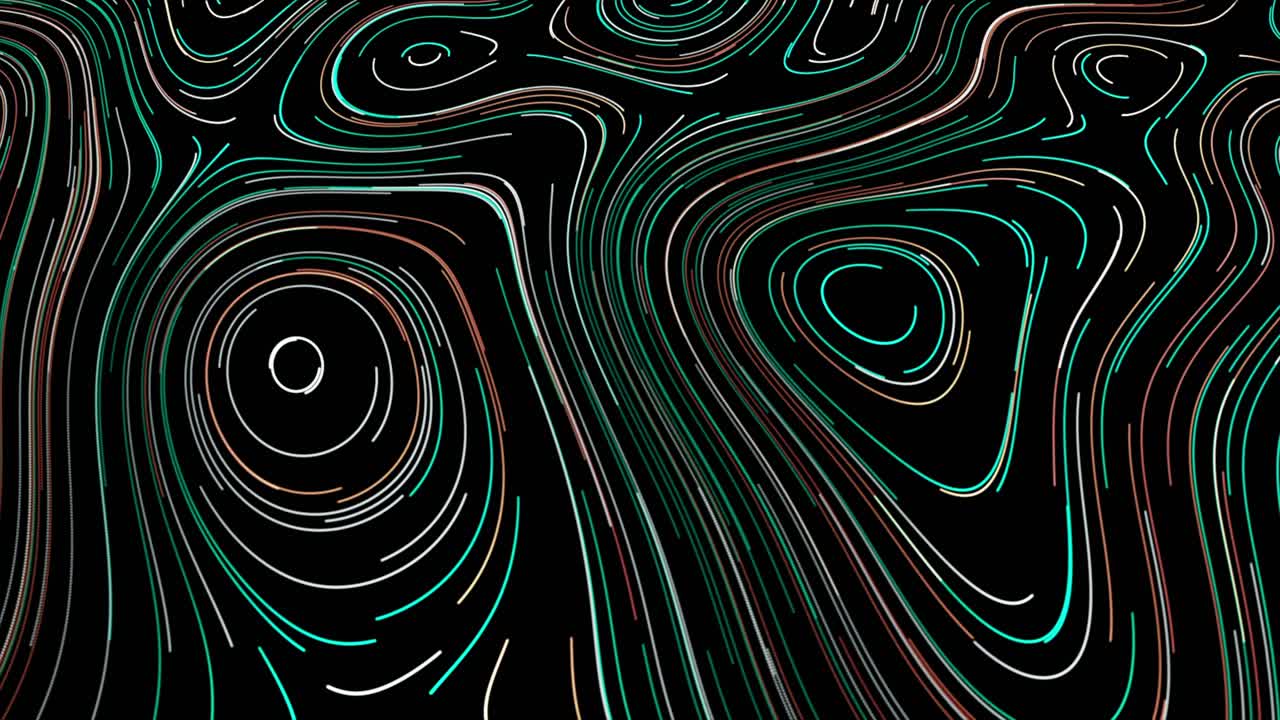 Abstract Lines and Curves on Black Background