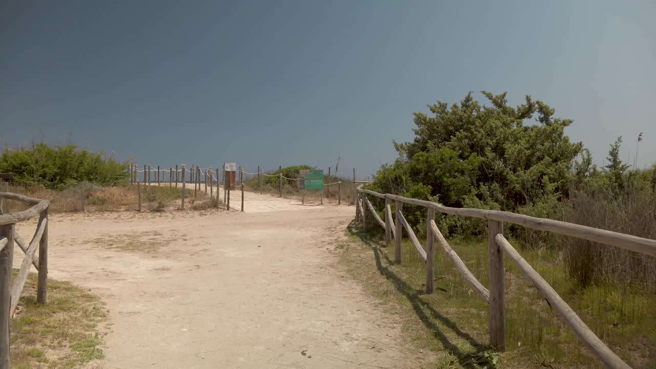 Vendicari beach, reserve in Sicily. Dune of sand. Summer 2021