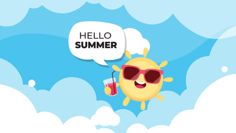 An-animation-of-a-Flat-hello-summer-sale-illustration