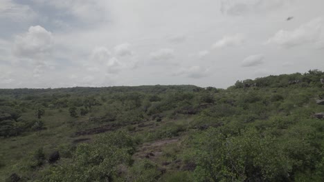 Scenic-Puerta-de-Orion-In-San-Jose-del-Guaviare,-Colombia---drone-shot