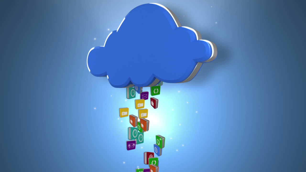 los iconos de la aplicación flotando en la nube