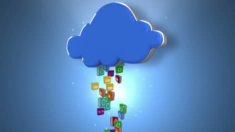 app icons floating up to cloud