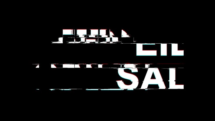 Eid Sale Glitch Effect Text Digital TV Distortion 4K Loop Animation