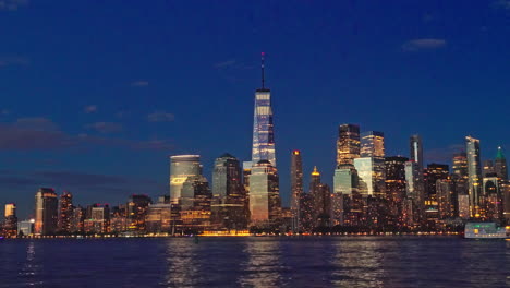 the panoramic vista of manhattan towering skyscrapers from the new jersey side