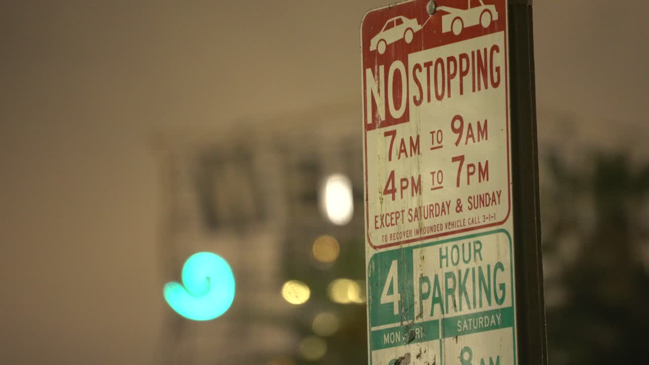 No Parking Street Sign 4K