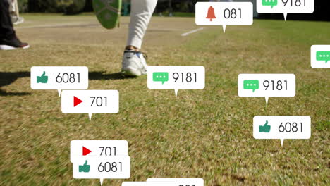 animation of icons and data processing over male cricket players