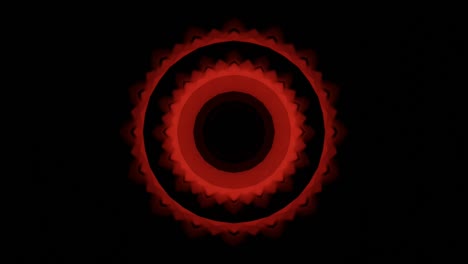 animación de video 4k de iluminación roja de neón abstracta con efecto de bucle de rangoli.