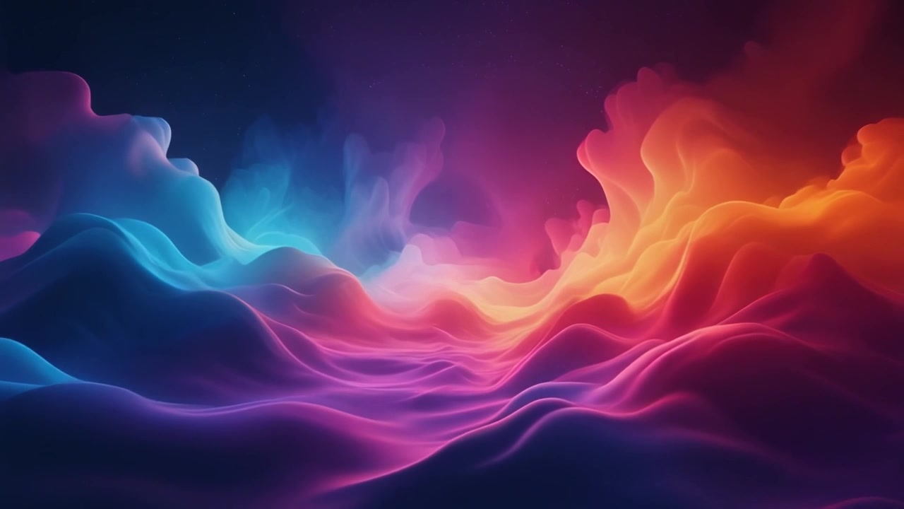 Movimento fluido astratto con colori neon vivaci