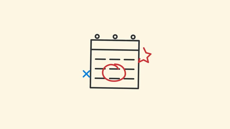 Animated Calendar Icon Drawing with Highlight and Star