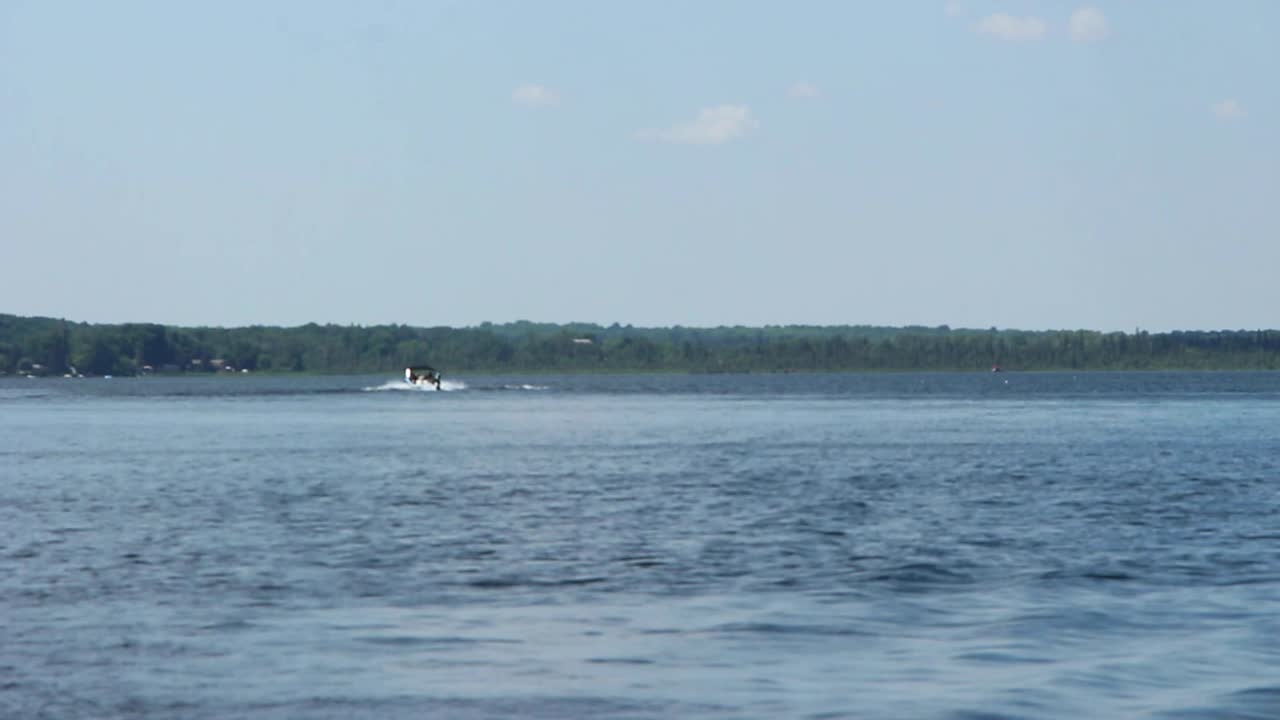 Boating At The Peaceful Kawartha Lakes In Ontario, Canada. - wide shot