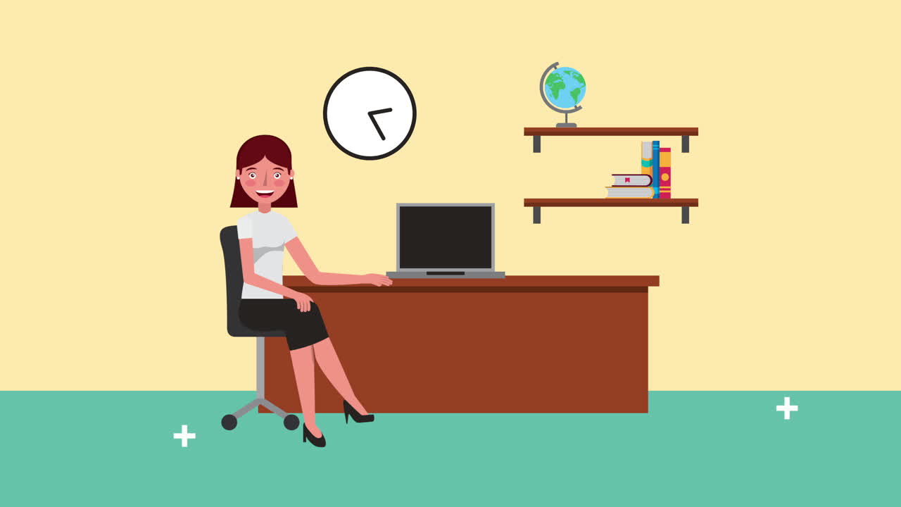 young businesswoman in the office character