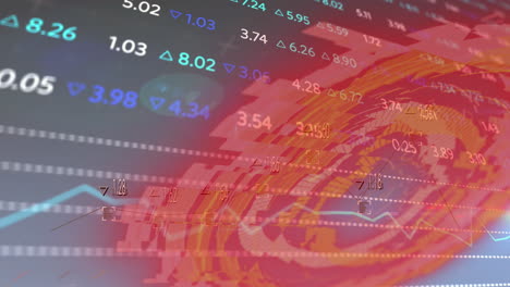 animation of trading board over arc reactor and numbers against abstract background