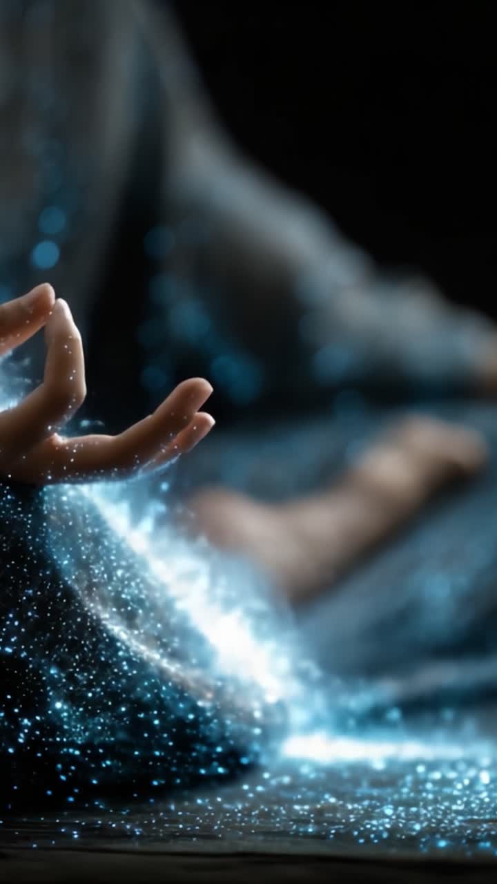Tampilan Magis yang Tenang: Cahaya Ethereal Berkilauan saat Tangan Menyalurkan Energi, Menciptakan Pemandangan Keajaiban dan Ketenangan yang Menawan.