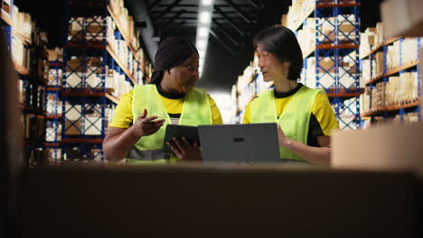 vertical video large scale warehouse team manages e-commerce order processing