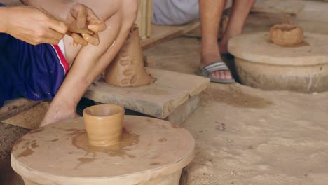 working on pottery wheel, video in 4k