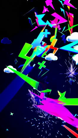 vibrant abstract 3d symbols and shapes
