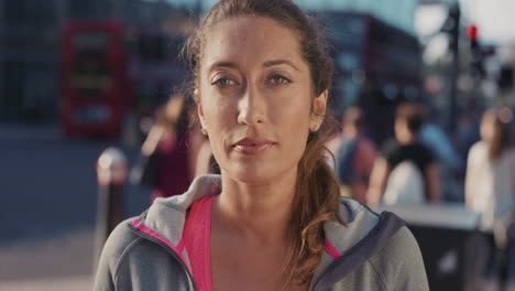 slow motion portrait of beautiful fitness woman