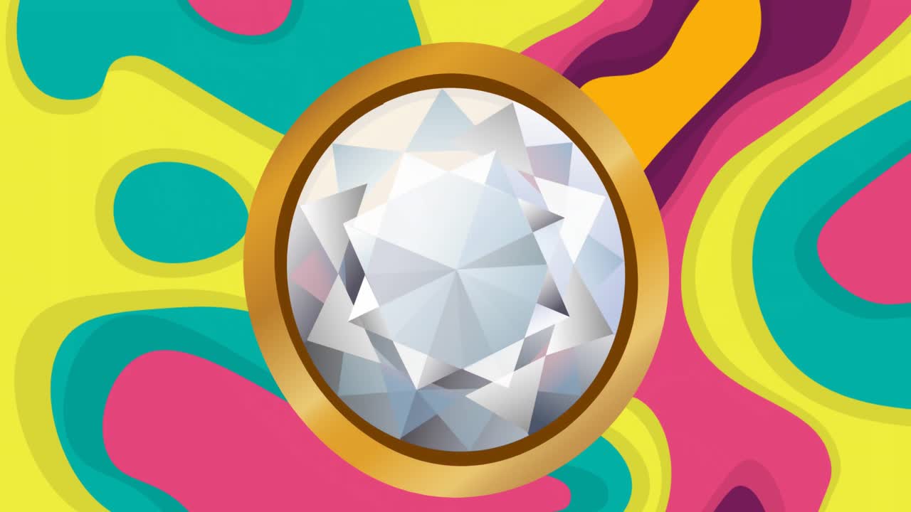 네온 레트로 패턴 위에 회색 모양의 원의 애니메이션