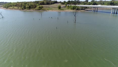 Luftvideo-Des-Lake-Lavon-Auf-Der-Nordwestseite