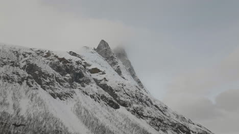 otertind mountain covered with snow in signaldalen, norway