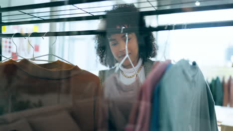 search, choice and fashion with woman in office