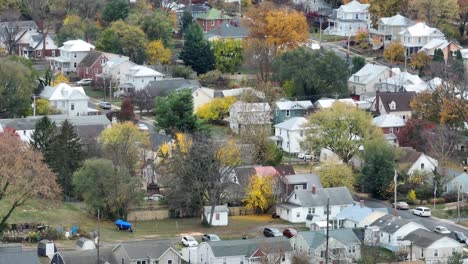 houses in new england town during autumn