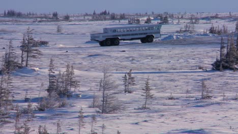 Un-Buggy-De-Tundra-Sobre-Orugas-árticas-Se-Mueve-A-Través-De-La-Extensión-Congelada-De-La-Bahía-De-Hudson,-Canadá-2