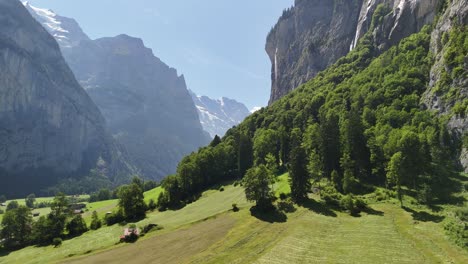 nature hike travel destination, swiss mountains valley forest, switzerland