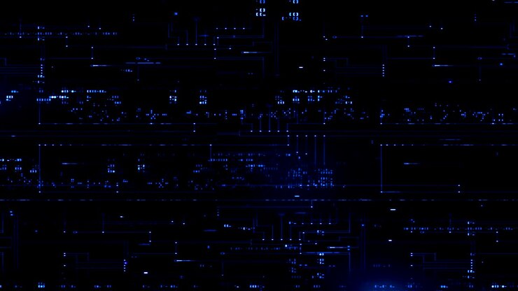 abstract digital vertical and horizontal elettric blue lines background movement, seamless loop ready animation