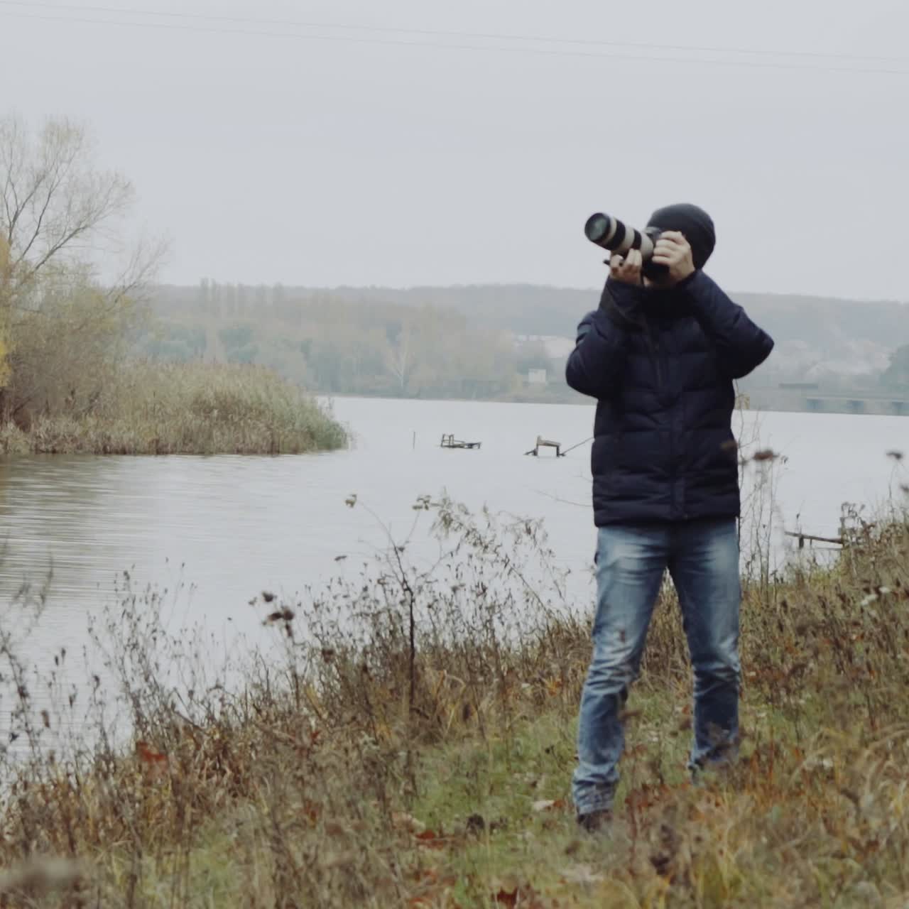 Man taking photo of landscape