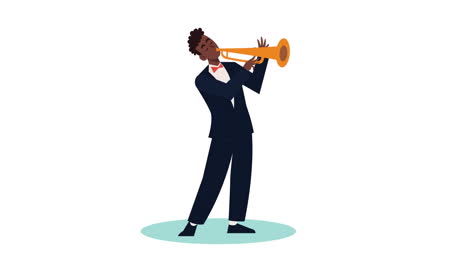 man playing trumpet