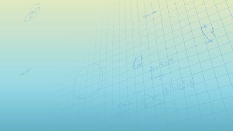 animación del procesamiento de datos matemáticos sobre un fondo azul