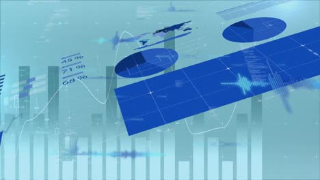 animación de lenguaje de computadora digital y gráficos varios gráficos que se mueven en un fondo abstracto
